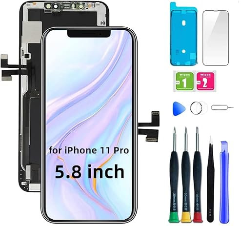 bstdianzi for iPhone 11 Pro Screen Replacement, LCD Touch Screen Display Digitizer for iPhone 11 Pro 5.8 inch Frame Assembly Repair Tools Compatible with Model A2160, A2217, A2215