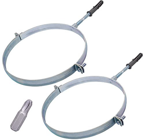 SKIR'CO (2 piezas) Soportes de tubería para tubos de 200 mm, soportes de tubería para montaje en pared y techo, abrazaderas de tubería