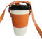 Asudaro Leather Cup Sleeve, Iced Coffee Sleeve with Removable Lanyard Strap Reusable Leather Coffee Sleeve Crossbody Coffee Cup Sleeve for Portable Cup Carrier Travel Cup Sleeve