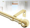 gardinenstange gold 71-124 cm, wandmontage gardinenstangen set mit Halterungen, Dekorativ 16mm goldene gardinenstange, gardinenstange messing poliert 120cm lang