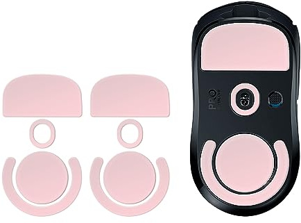 TALONGAMES Pieds de souris de jeu sans fil à bords arrondis compatibles avec Logitech G PRO X Superlight (0,8 mm, lisse, PTFE rose)