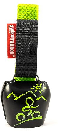 swisstrailbell® Black mit grünem MTB, grünes Band, Trailbell