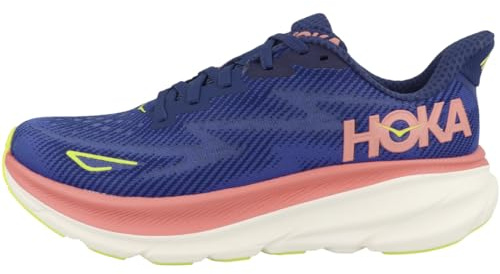HOKA Clifton 9 Women's Running Shoes, Evening Sky Coral 1127896 Evn, 8 UK