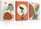 hyidecorart Cuadros Boho Decoración Cuadro Naranjas Abstractos Modernos, Hojas Y Sol Lienzo Nórdico Minimalistas Plantas Flores, Decoracion Salon Dormitorios Comedor Oficina Pasillo Cocina Y Baño