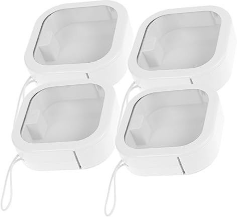 Ciieeo 4 Stück Desktop-aufbewahrungsbox Bobby-pin-organizer Haargummispender Reiseringhalter Tragbares Schmucketui Wattestäbchenspender Reise-ohrringbox Wattepad Abs Tasche Weiß Reisen