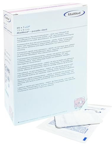 HansaGT Medical Maimed Steril Wundpflaster 15x8cm, Steriler Wundverband, Pflaster Sensitiv Selbstklebend Schützt bei Schnittwunden & Kratzern Wundverband zur äußeren Einzeln verpackt 25 Stück