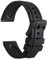 WOCCI 20mm Hevea Uhrenarmband für Herren, FKM Gummi Armband, Schnellverschluss, Schwarzer Schnalle (Schwarz)