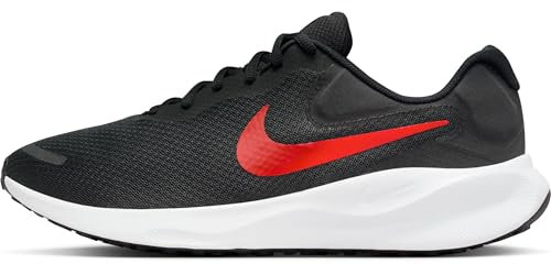 Nike Revolution 7 Straßenlaufschuh für Herren, Black/University Red-White, FB2207-003, 44 EU (10 US)