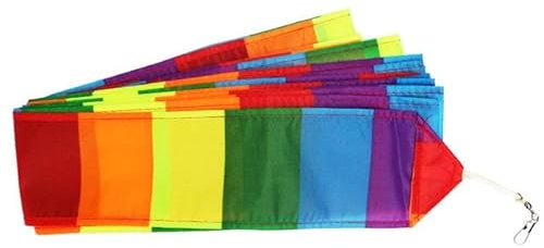 YIZITU für Kite Tube Tail Rainbow Tail Outdoor Windsack mit Verbindungshaken Easy Link & Ripstop Single String Kite Access