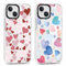Foonary 2 pezzi Trasparente Cover per Apple iPhone 15 6,1, Custodia Aesthetic Motive Design per Donne, Morbida Silicone Protezione Phone Case per iPhone 15, Cuore 02