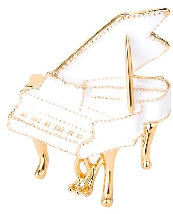 KristLand Vintage Kristall Funkeln Musikinstrument Brosche Anstecknadel Art Deco Retro Klavier Brosche für Männer Frauen Geschenkbox für Geburtstagsfeiern
