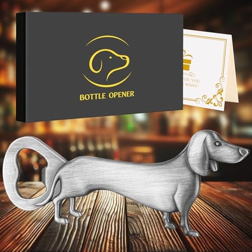 LKKCHER Abrebotellas de Teckel, regalos de cerveza, regalos de perros para hombres y mujeres, regalos de cumpleaños, regalos Navidad para los Amantes de los Perros Salchicha,