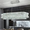 AOOCHOK Luxus Kristall Kronleuchter Modern Pendelleuchte Chrom, Oval Hängeleuchte Kristall Lampe, für Wohnzimmer, Esszimmer, Schlafzimmer, Restaurant, 80x35cm