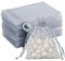 G2PLUS Silbergrau Organzasäckchen, 7x9cm Geschenk Organzabeutel, 100 Stück Organza-Beutelchen mit Kordelzug Sie als Hochzeit Bonbonsbeutel, Schmuckbeutel, Geschenkbeutel