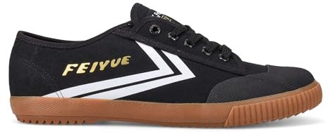 FEIYUE Fe Lo 1920 Low Top Canvas Performance Schuh mit Gummisohle Everyday Fashion Sneaker, Schwarz/Offwht/Gldmet, 9 Women/7 Men