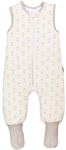 TupTam Baby Winter Schlafsack mit Beinen und Füßen OEKO- TEX zertifizierte Materialien, 2.5 TOG, Unisex, Farbe: Füchse/Beige, Größe: 80-86