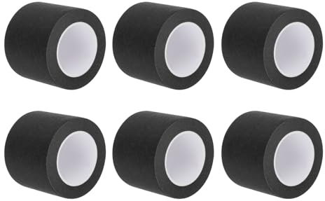 sourcing map Lot de 6 rouleaux de ruban de masquage noir de 5,1 cm de large et 13,1 m de long pour la maison, le bureau, l'entrepreneur commercial, peinture propre et anti-goutte