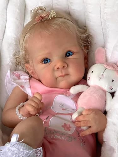 RXDOLL Bambole per bambini Reborn in silicone a corpo pieno per ragazze da 18 pollici realistiche anatomicamente corrette bambole per bambini che guardano la vita reale con gli occhi azzurri per