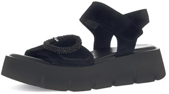 Gabor Damen Sandaletten, Frauen Sandalen,Best Fitting,Sommersandalen,flach,Sommerschuhe,Freizeitschuhe,offene Schuhe,schwarz (Uni),37.5 EU / 4.5 UK