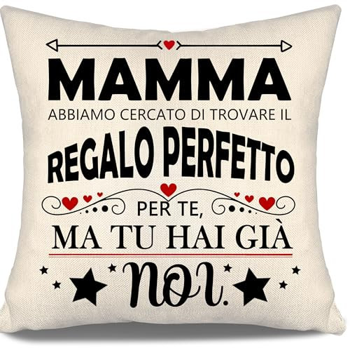 Mamma abbiamo cercato di trovare il regalo perfetto per te ma tu hai già noi Copricuscini divertenti per la mamma da figlia figlio Compleanno Festa della mamma Regalo di Natale regalo mamma(mamma-b)