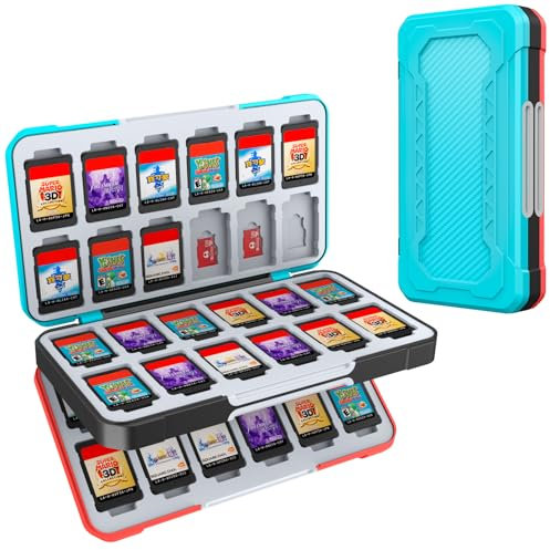 HEIYING Switch Game Case for Nintendo Switch 2/ Lite/OLED, Portable Travel Carry Storage Case with 48 Game Card Slots and 24 Micro SD Cards Slots