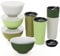 Greentainer Unbreakable Large Cereal Bowl & Cup Set with Lids, Plastic Lightweight Bowl and cup Sets 4 - Dishwasher & Microwave Safe, Camping Tableware, Service for 4