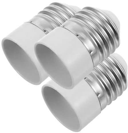 OSALADI 3pcs Light Bulb Socket Converter Lamp Adapter Holder for Socket Base Easy Install Indoor Lamp Adapter
