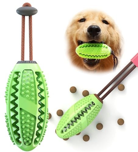 Hunde-Zahnreinigungs-Kauspielzeug,Kauspielzeug HundZahnreinigungs-Hund-Intelligenz-Spielzeug,robuster Naturkautschuk und Zahnreinigung,Hund-Futterball,für mittlere bis große Hunde