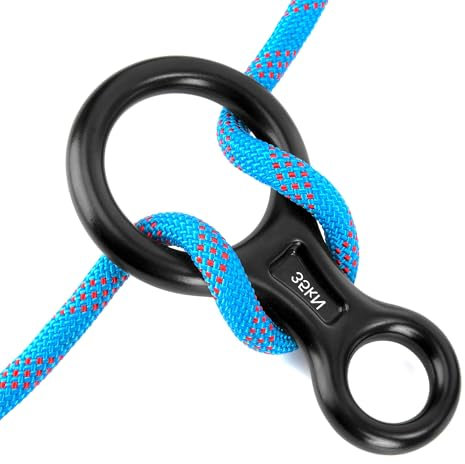 Abseilachter 35KN Abseilgerät Klettern 8 Descender, Kletterausrüstung Sicherungsgerät für Erholung im Freien, Abseilen Bergsteigen Rettung Seildurchmesser 8-13 mm