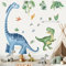 wondever Wandtattoo Dinosaurier XXL Kinder Wandaufkleber Große Dino Brachiosaurus Palmenblätter Wandsticker Wanddeko für Jungen Babyzimmer Kinderzimmer Spielzimmer