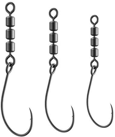 Luroad 10 Stück Rotate Fishing Rig Hooks, Wirbel Angelnhaken für Forellen-Angeln, Forellen Rotor-Haken Angelwirbel Perfekt für Meeresangeln und Süßwasserangeln (Größe 4)