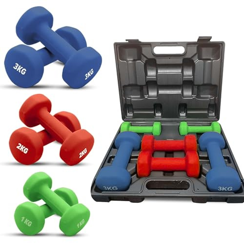 Dumbbells Set – Neoprene Hex Hand Weights with Stand, Anti-Roll & Non-Slip Grip, Free Weights for Men & Women, Home Gym Strength Training & Fitness