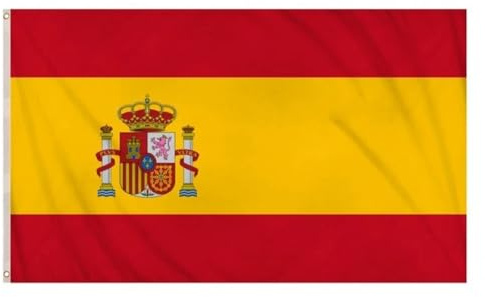 Bandera del Mundial 2026 - Bandera Nacional Oficial de 1,5 m x 0,9 m, Doble Cara con Ojales de Latón para EE. UU., Canadá y México (España)