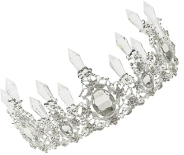 PartyKindom Silberfarbene Kristall Hochzeitstorte Krone Cake Topper mit Icicle design Eleganter Geburtstagsschmuck und Brautdiadem Vielseitige Tortendekoration für Besondere Anlässe