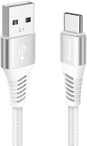 USB C Charger Cable Fast Charging Lead for iPhone 17/Air/17 Pro/17 Pro Max | USB A to USB C Cable 1M Type C Phone Charger Lead for Samsung Galaxy S26 S25 S24 S23 S22 S21 S20 S10 S9 S8 A51 A52 A53 -White