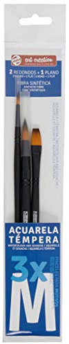 Set de 3 Pinceles para Acuarela y témpera Talens ArtCreation (2 Redondos y 1 Plano)
