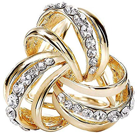 CAREOR Elegante Moderne einfache Design Damen Triple-Ring mit Metallic Seide Schals Clip Schal Ring Chiffon Schnalle