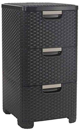 STYLE Schubladenturm 3x14L dunkelbraun