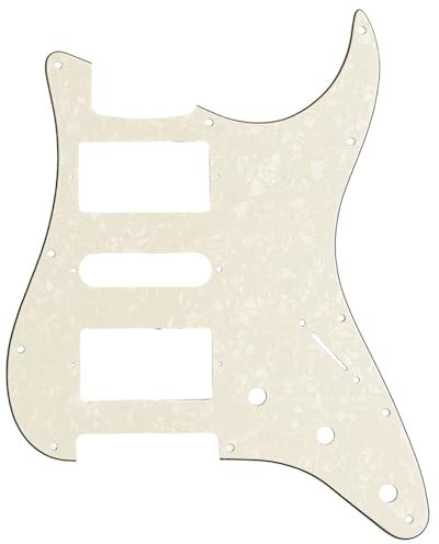 Musiclily Pro 11 Löcher HSH Strat Pickguard Gitarren Schlagbrett für Fender American/Mexican Standard Stratocaster Modern Style,4 lagig Parchment Pearl