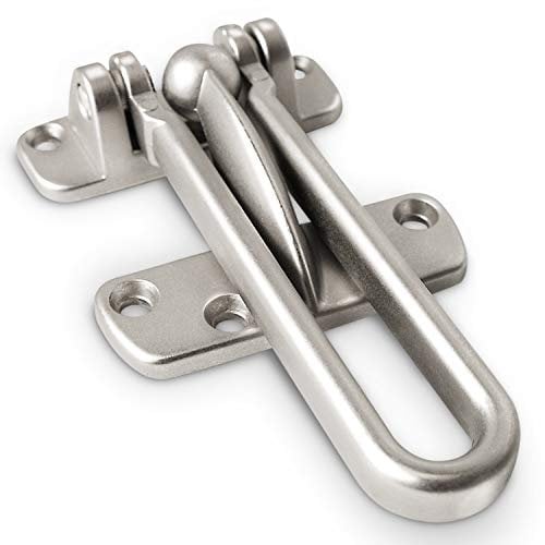 Jack N’ Drill Swing Bar Door Lock - 2 Pack Durable Swing Bar Door Guard for Front and Inside Door, Child Proof Safety Locks Reinforcement Door Stopper Door Guard for Home Security, Satin Nickel