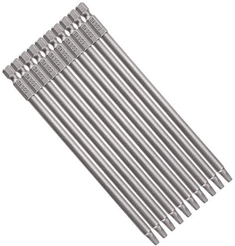 Bestgle 10pcs 1/4 Inch Shank 150mm SQ2 Long Magnetic Square Head Screwdriver Bits Set