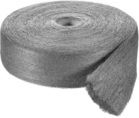 RAKSO Stahlwolle Reels 5kg fein 00, Profigröße ca. 50m, glättet Hölzer, Reinigung Kunststoffjalousien, Gartenmöbel, aufpolieren Aluminium, silber