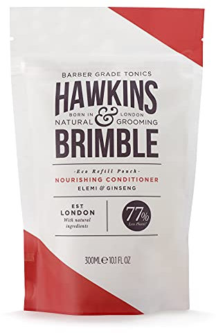Hawkins & Brimble Conditioner Eco-Nachfüllbarer Beutel – 300 ml für Männer, Feuchtigkeitspflege für das Haar, glättet die Pflege von Frizz
