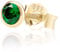 NKlaus Einzel 5,0mm 585 Gelb Gold 14 Karat Ohrstecker Kristall Zirkonia Smaragd Butterfly Verschluss Damen Mädchen 11046