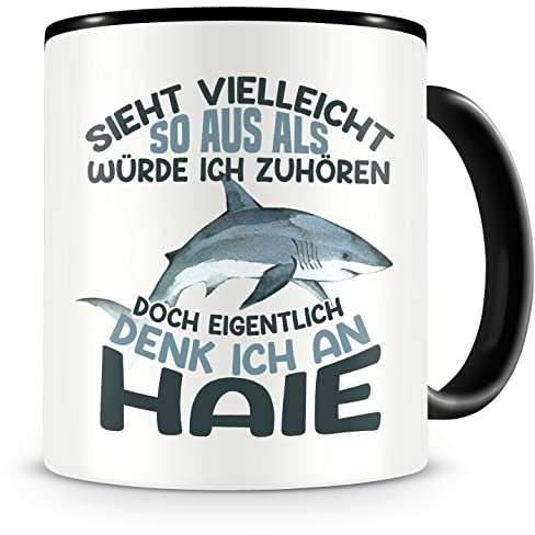 Samunshi® Hai Tasse mit Spruch Sieht vielleicht so aus Haie Geschenk für Hai Fans Kaffeetasse Lustige Tassen zum Geburtstag