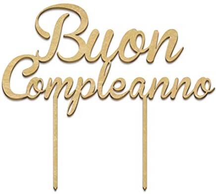 Buon Compleanno, goldfarben, 18 x 16 cm.