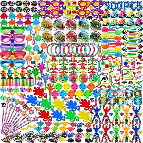 AmyBenton Kindergeburtstag Mitgebsel Set, 300pcs Pinata Füllung, Give Aways Kindergeburtstag, Goodie Bag Kindergeburtstag, Gastgeschenk Kindergeburtstag Mädchen Jung
