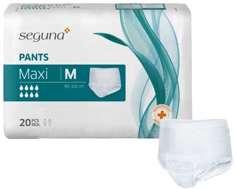SEGUNA Pants Maxi, Inkontinenz Pants, Windelhosen für Erwachsene, Frauen, Männer, Inkontinenzhosen bei Blasenschwäche (M (Beutel 20 Stück))