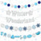 Preboun 5 Stück Winter-Wunderland-Banner, glitzernde Schneeflocke, Banner, Geburtstagsbanner, Weihnachtsgirlande, Schneemann, Schnee, Winter, Party-Dekoration