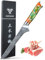 SANMUZUO Coltello filetto 18 cm, Professionale Coltello da Disossare Giapponese Acciaio Damasco Coltello da Cucina Impugnatura Resina - Xuan Series(Fantasia Arancione)